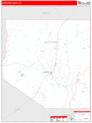 White Pine County, NV Digital Map Red Line Style